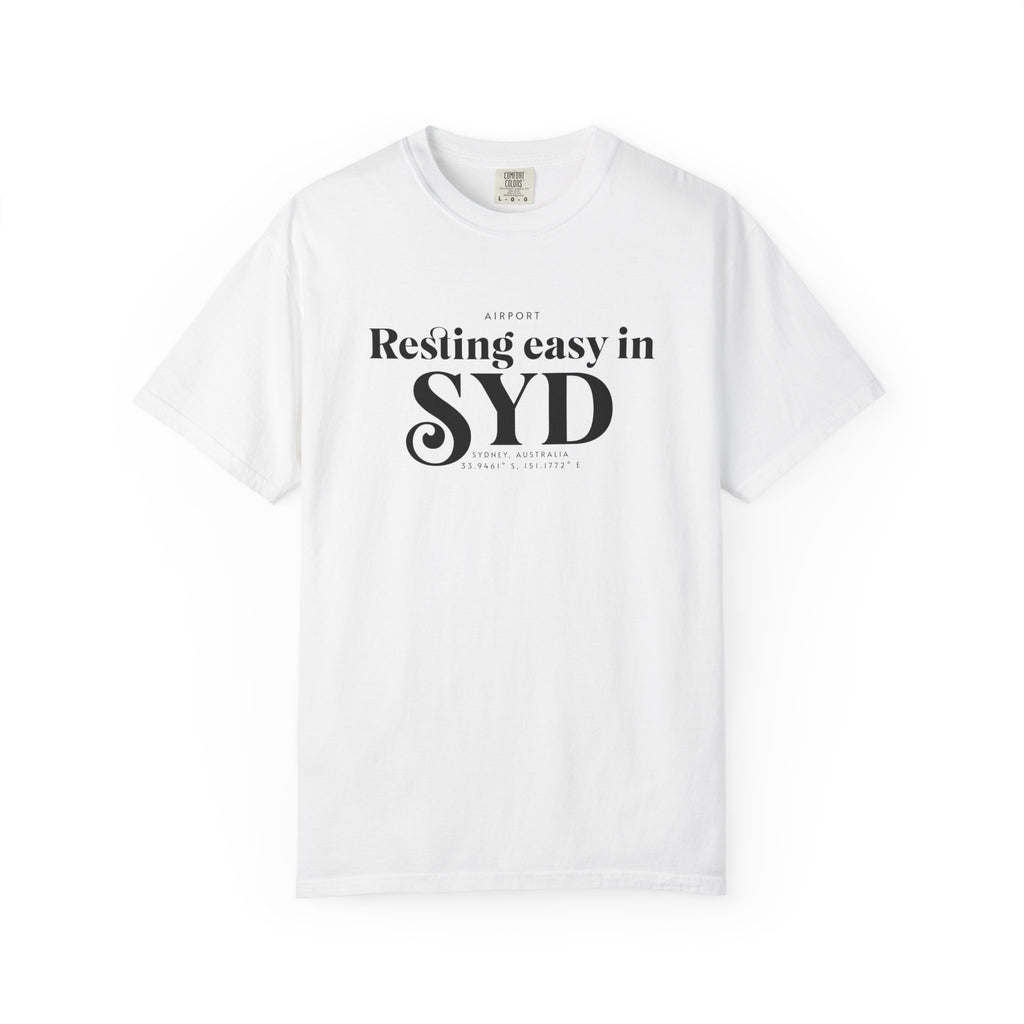 Resting easy in SYD airport, Sydney, Australia tee
