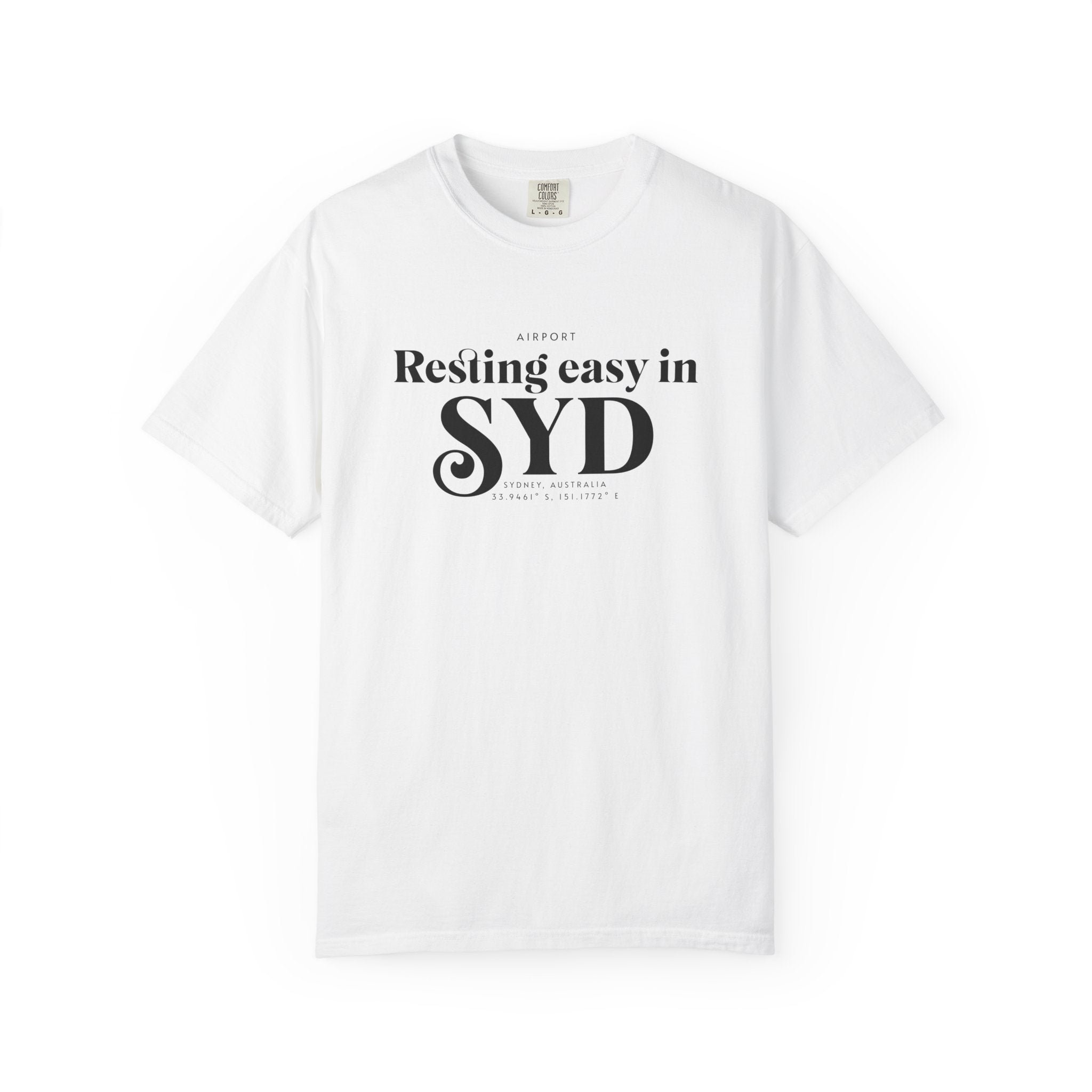 Resting easy in SYD airport, Sydney, Australia tee