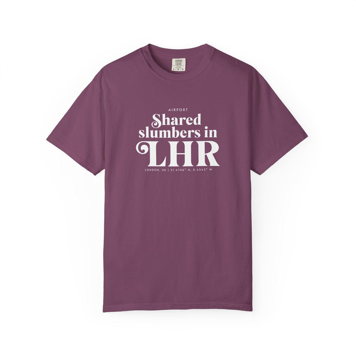 Shared slumbers in LHR airport, London, UK tee