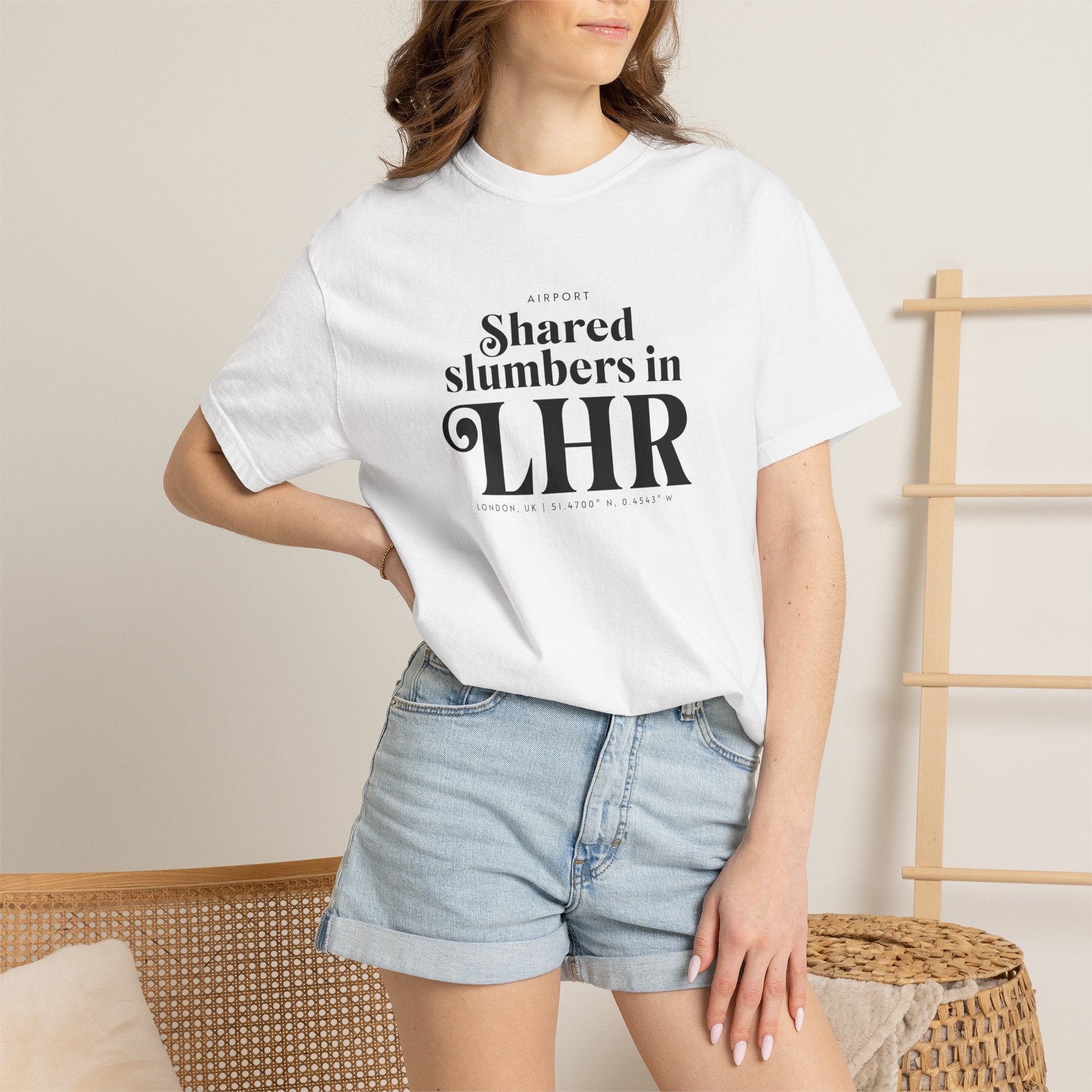 Shared slumbers in LHR airport, London, UK tee