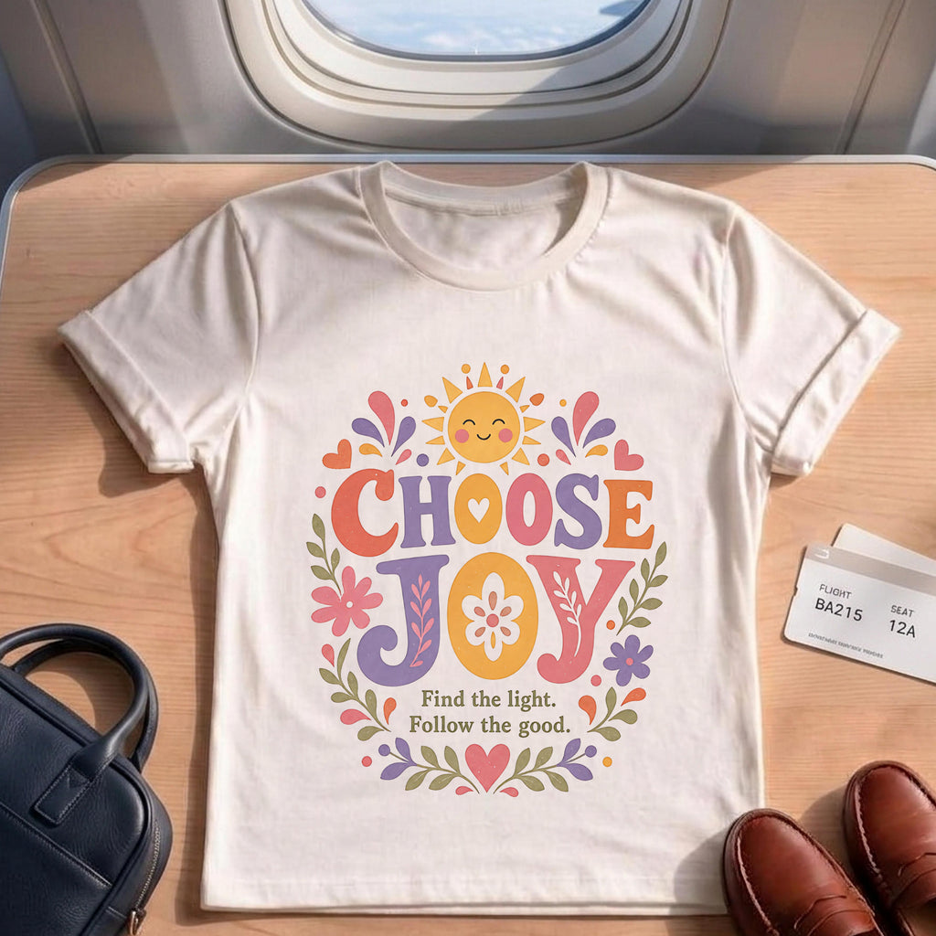Inspirational Retro Groovy Sun Flower Choose Joy T-shirt