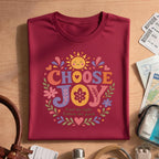 Inspirational Retro Groovy Sun Flower Choose Joy T-shirt