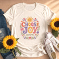 Inspirational Retro Groovy Sun Flower Choose Joy T-shirt