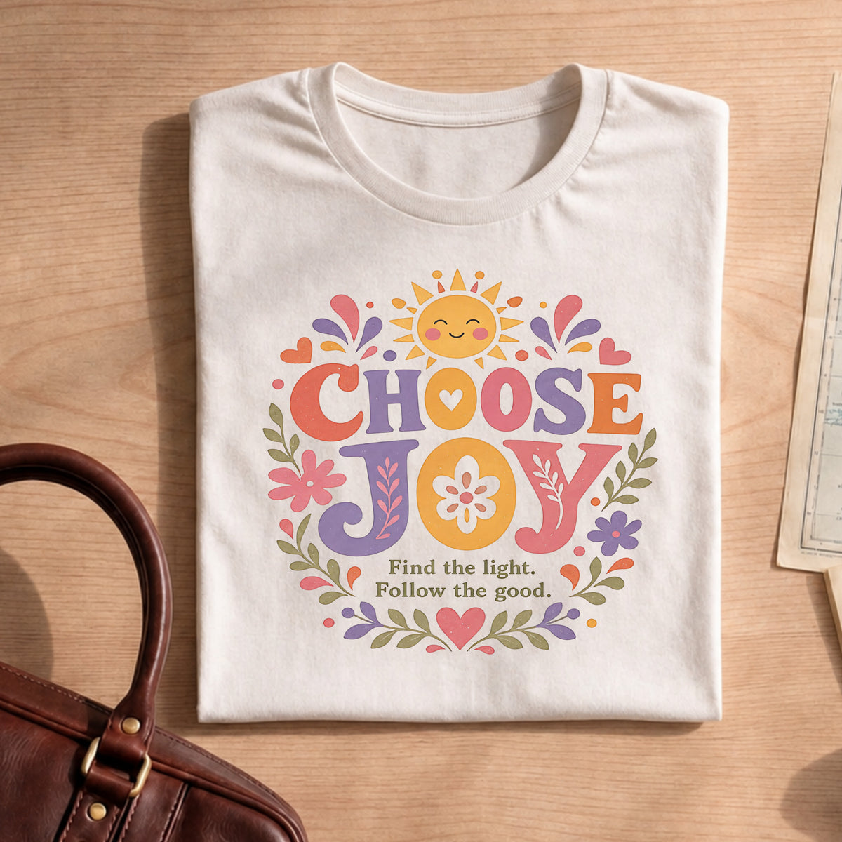 Inspirational Retro Groovy Sun Flower Choose Joy T-shirt