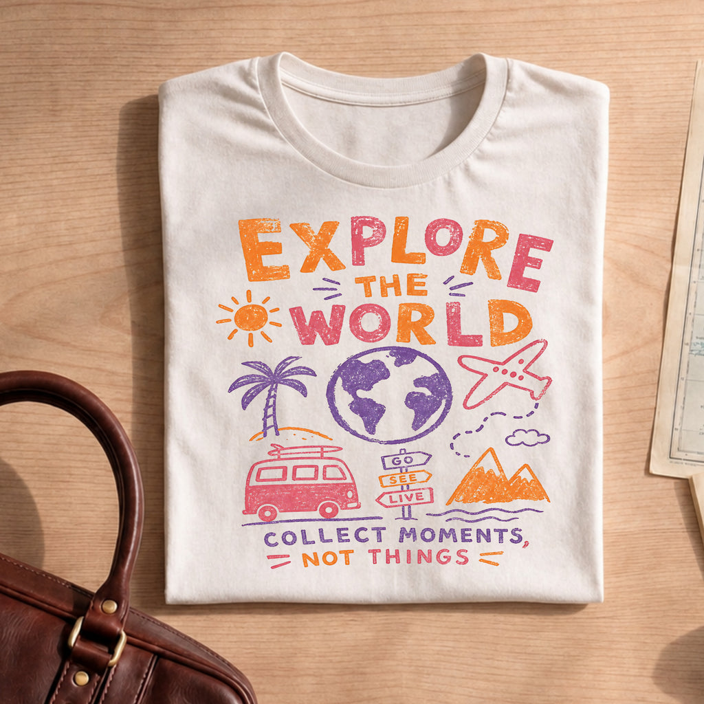 Retro Travel Van Explore The World T-shirt