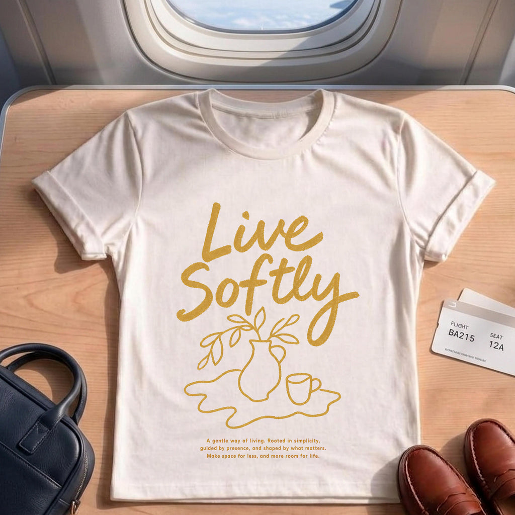 Line Art Live Softly T-shirt