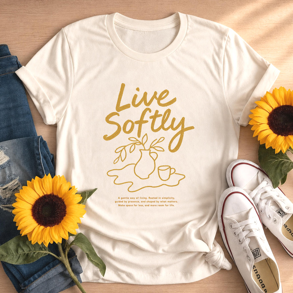 Line Art Live Softly T-shirt