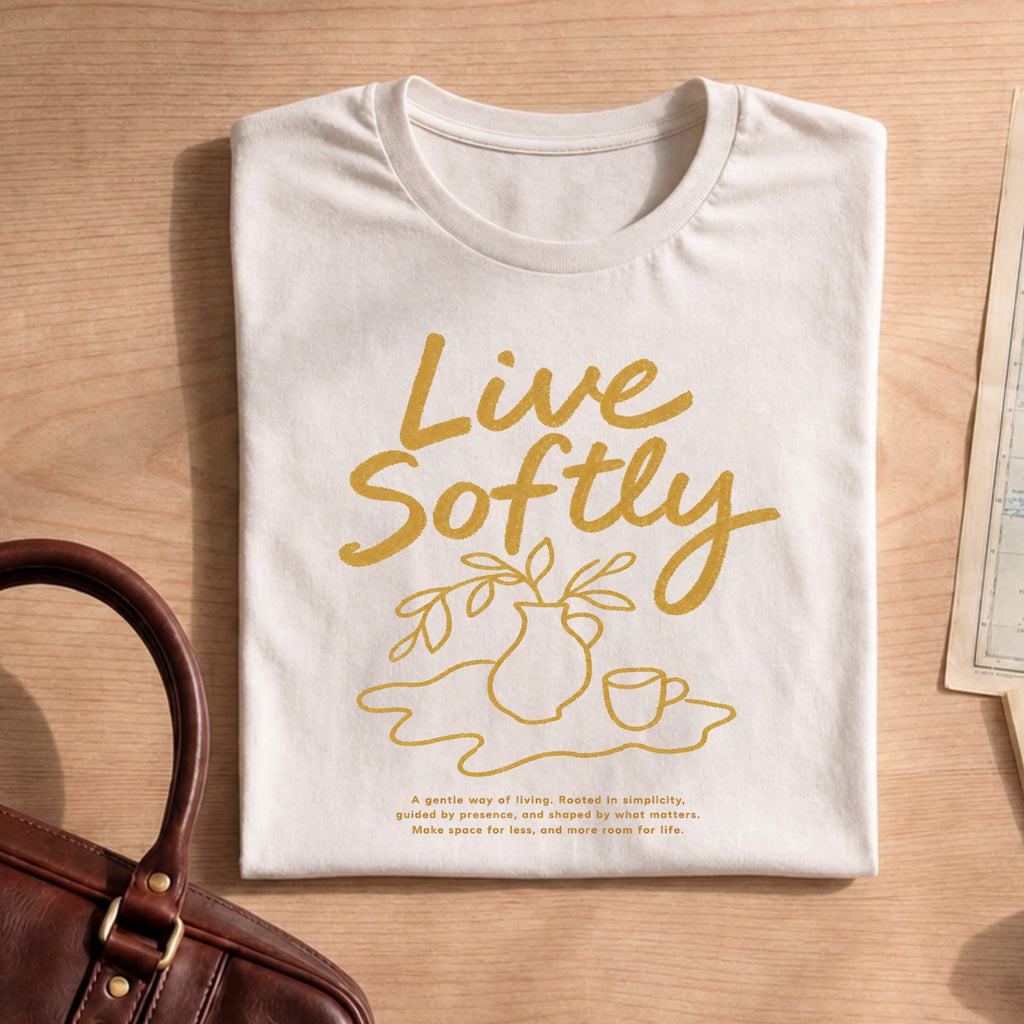 Line Art Live Softly T-shirt
