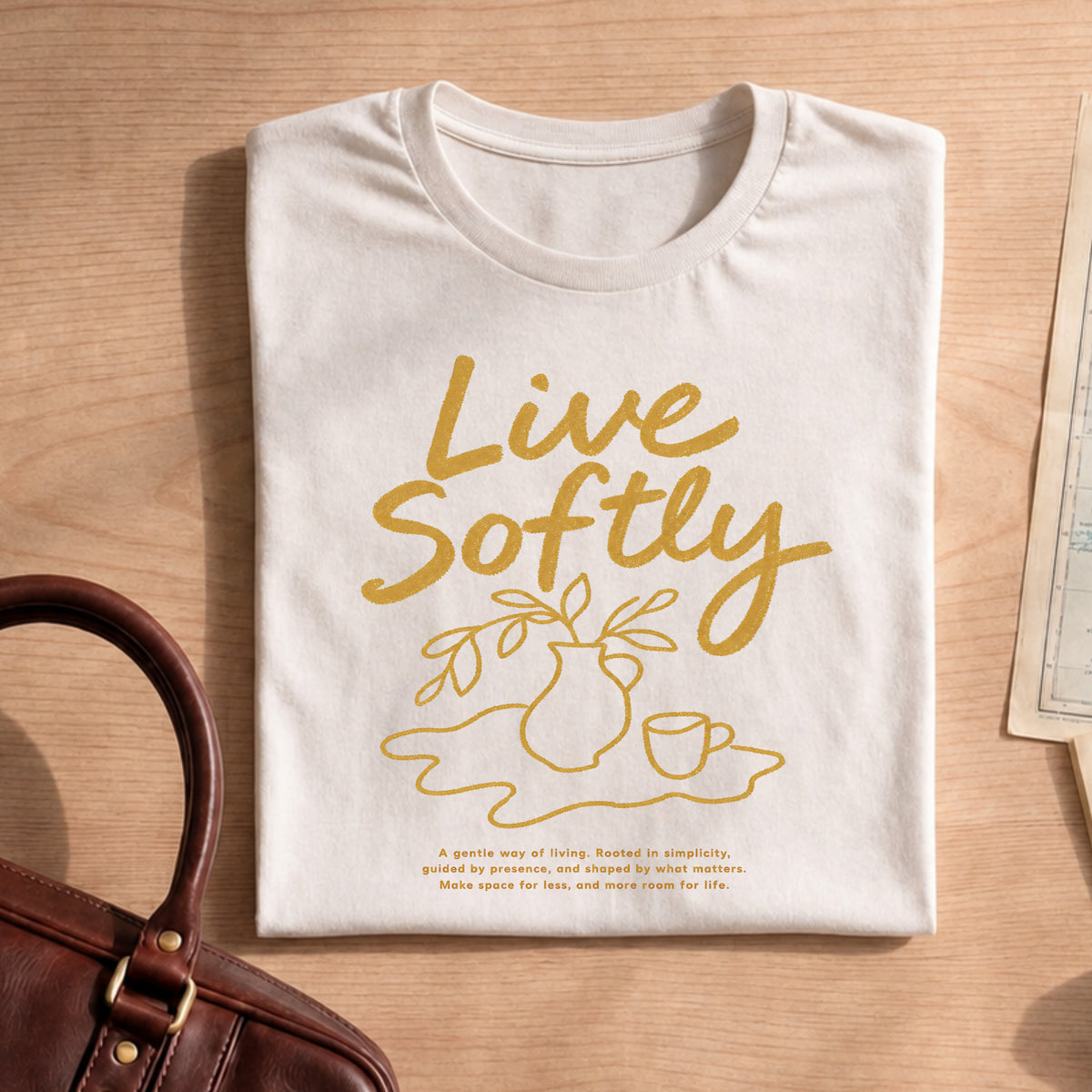 Line Art Live Softly T-shirt