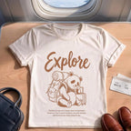 Adventure Lover Explore Panda Travel T-Shirt