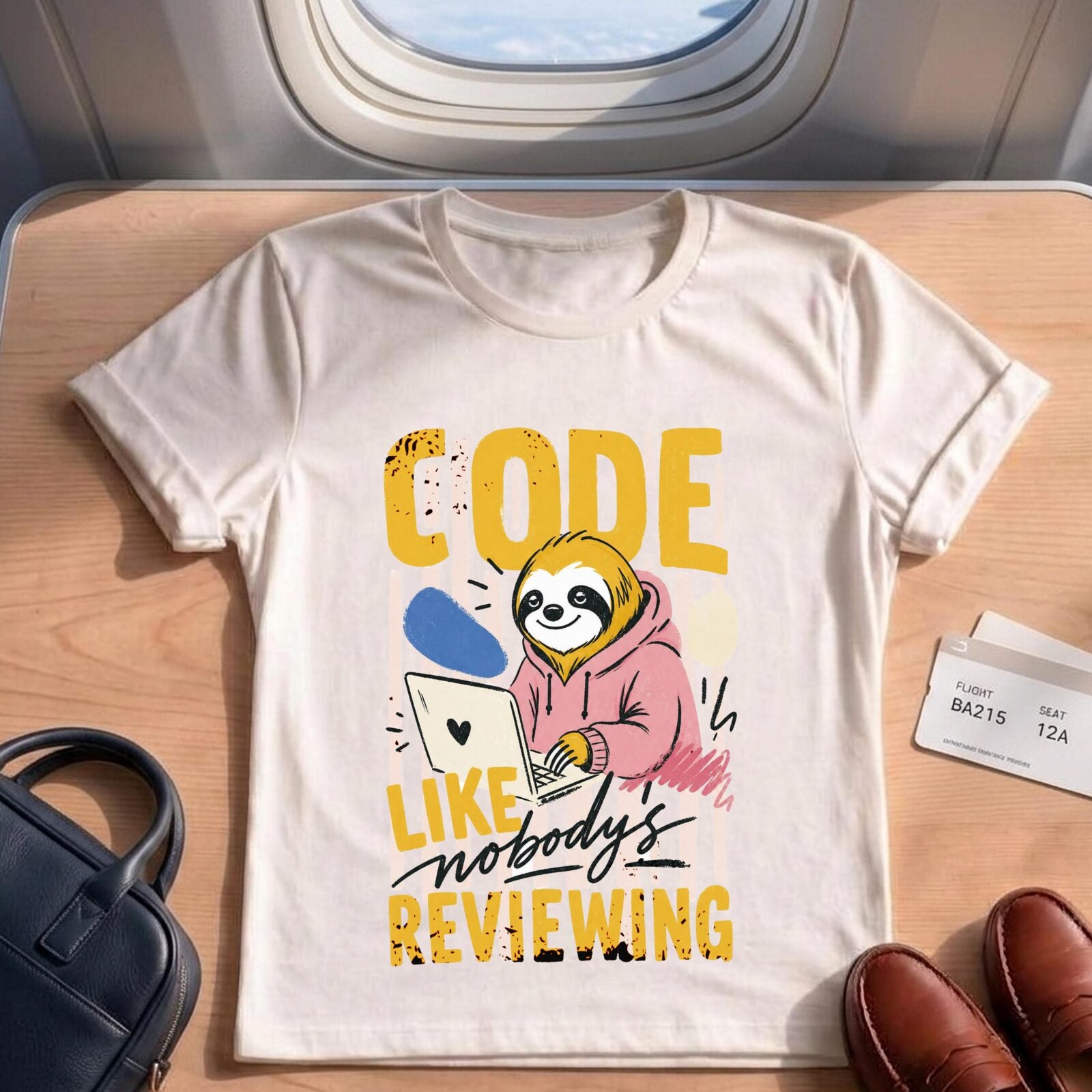 Code Like Nobody's Reviewing Sloth Shirt