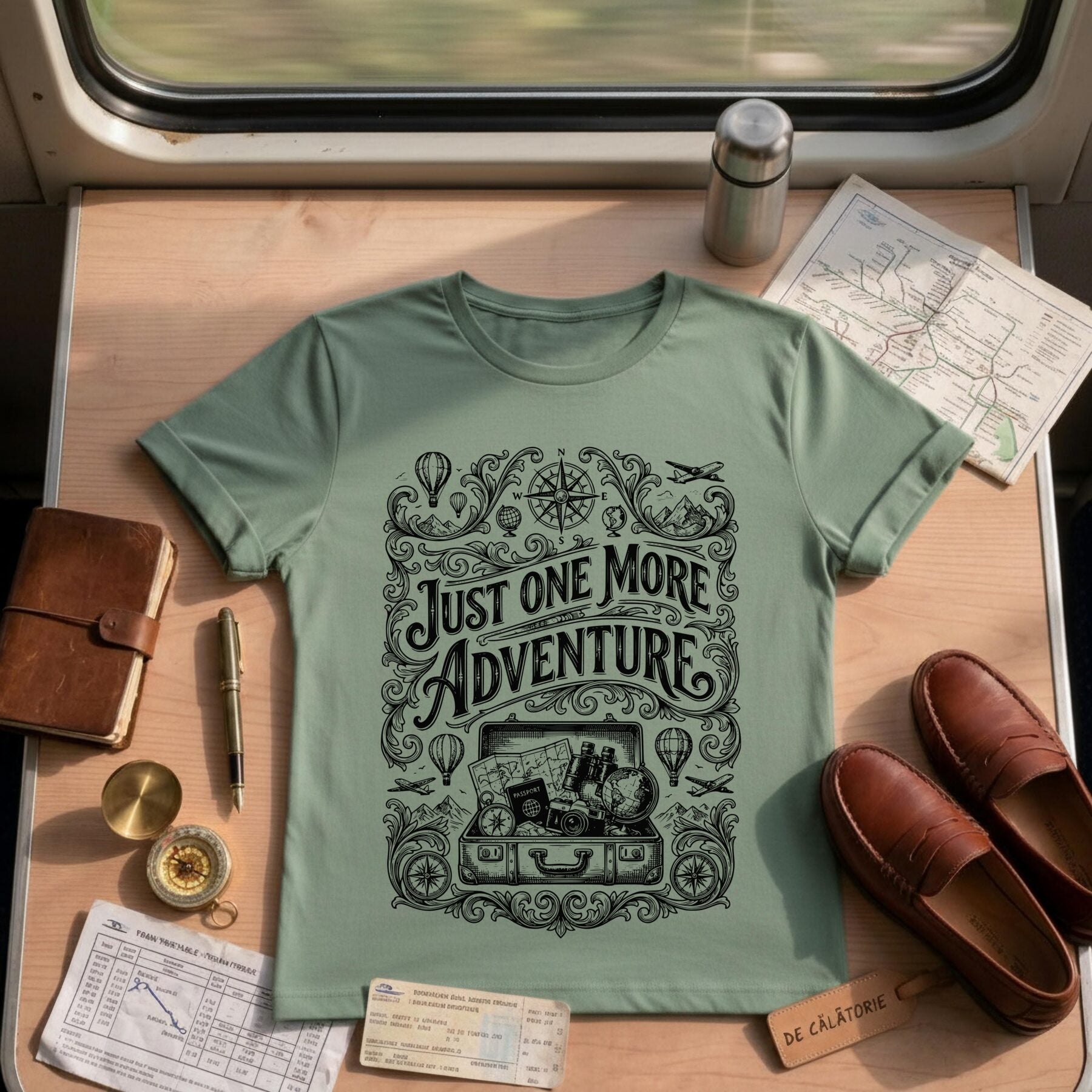 Vintage Travel Just One More Adventure T-Shirt