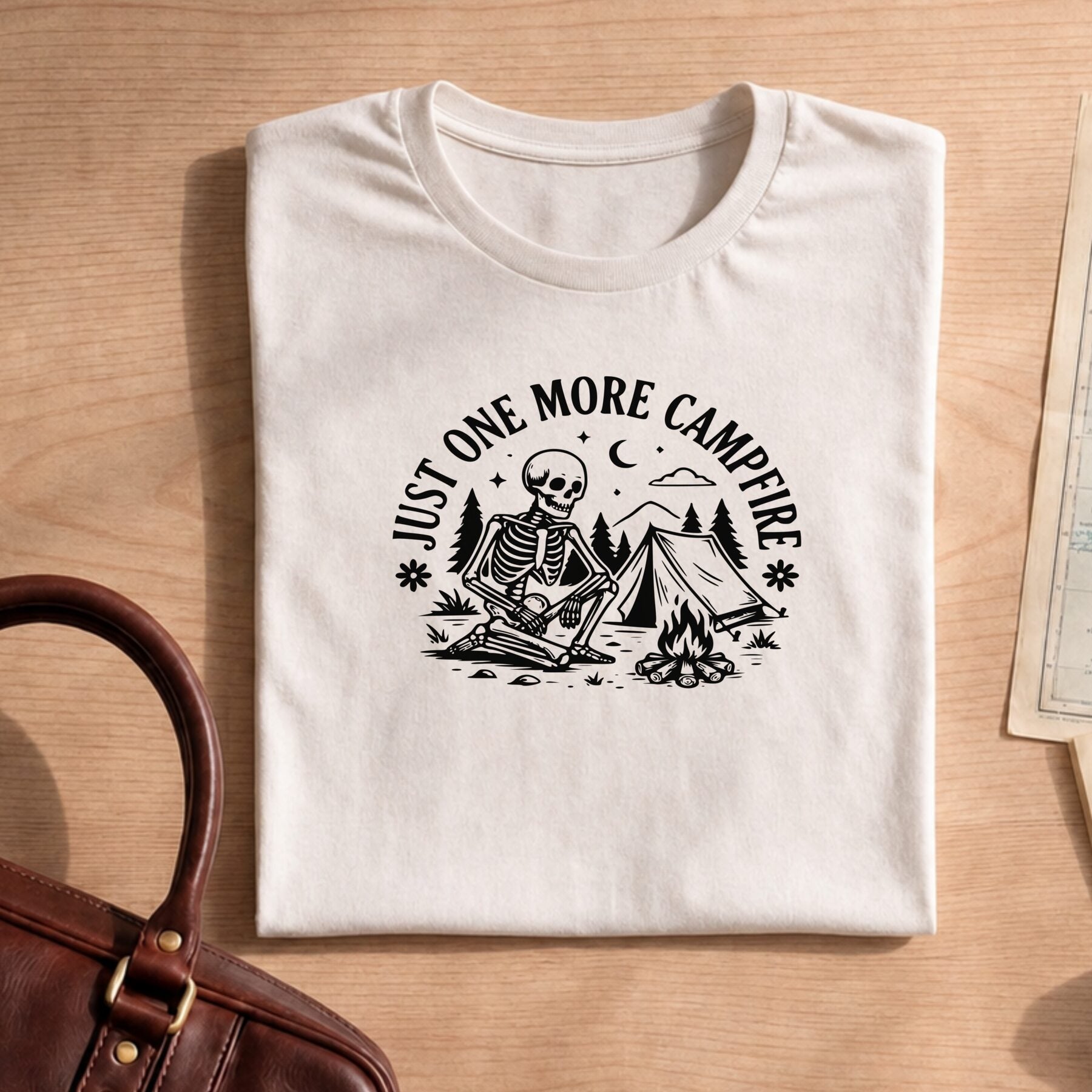 Funny Camping Campfire Skeleton Shirt