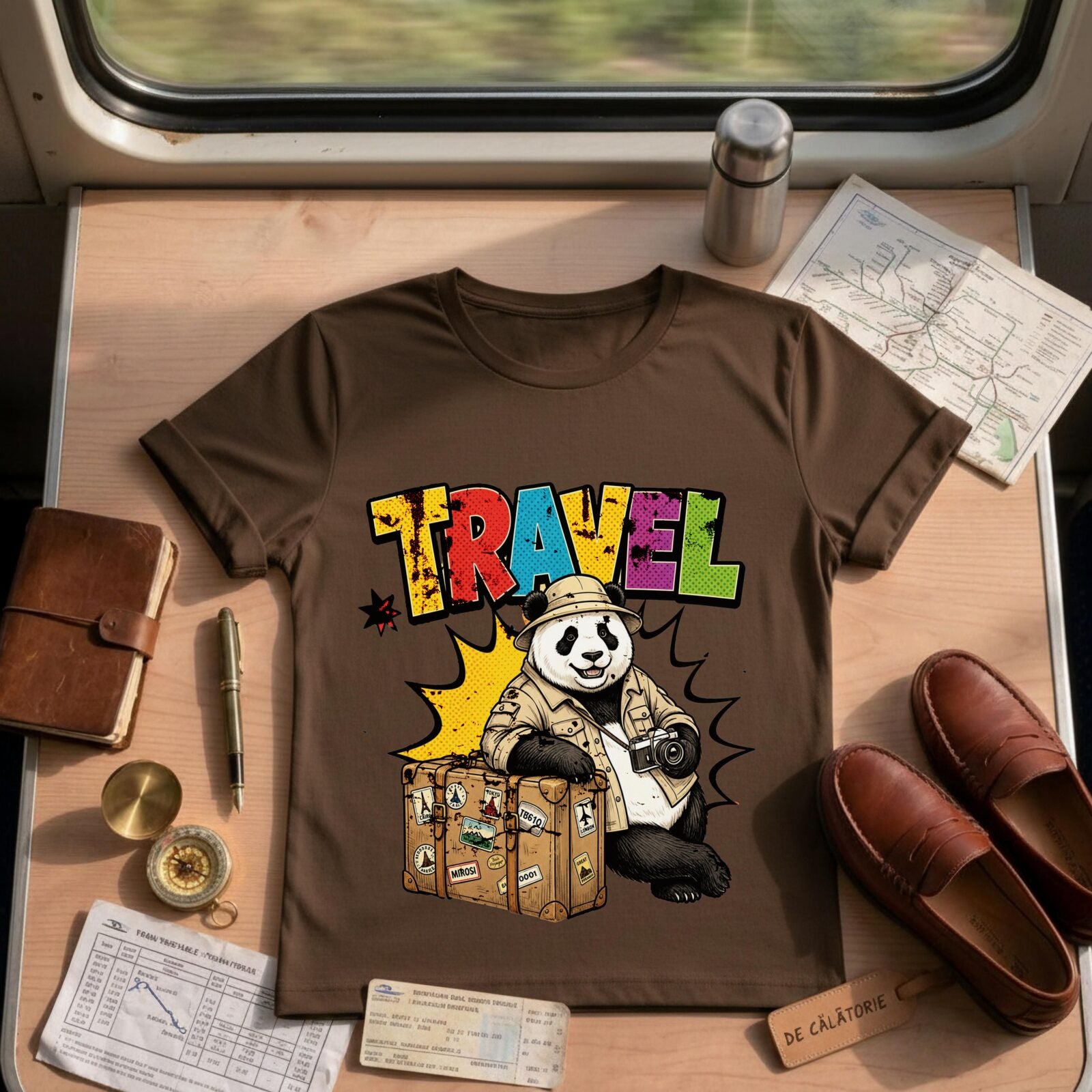 VintageTravel Panda Explorer Bear Tee