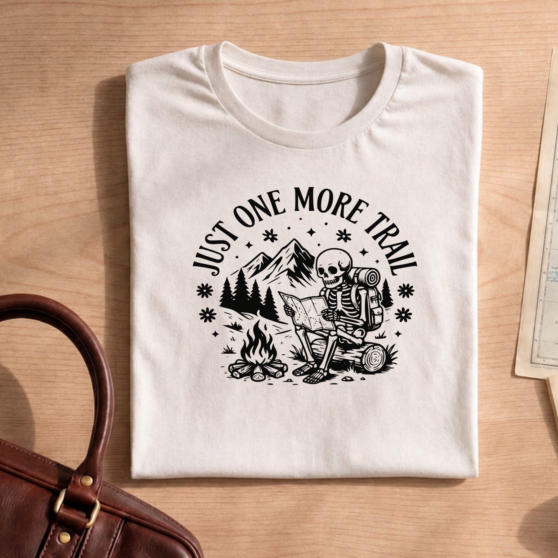 Camping Lover Funny Hiking Skeleton Shirt