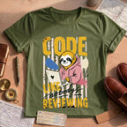 Code Like Nobody's Reviewing Sloth Shirt