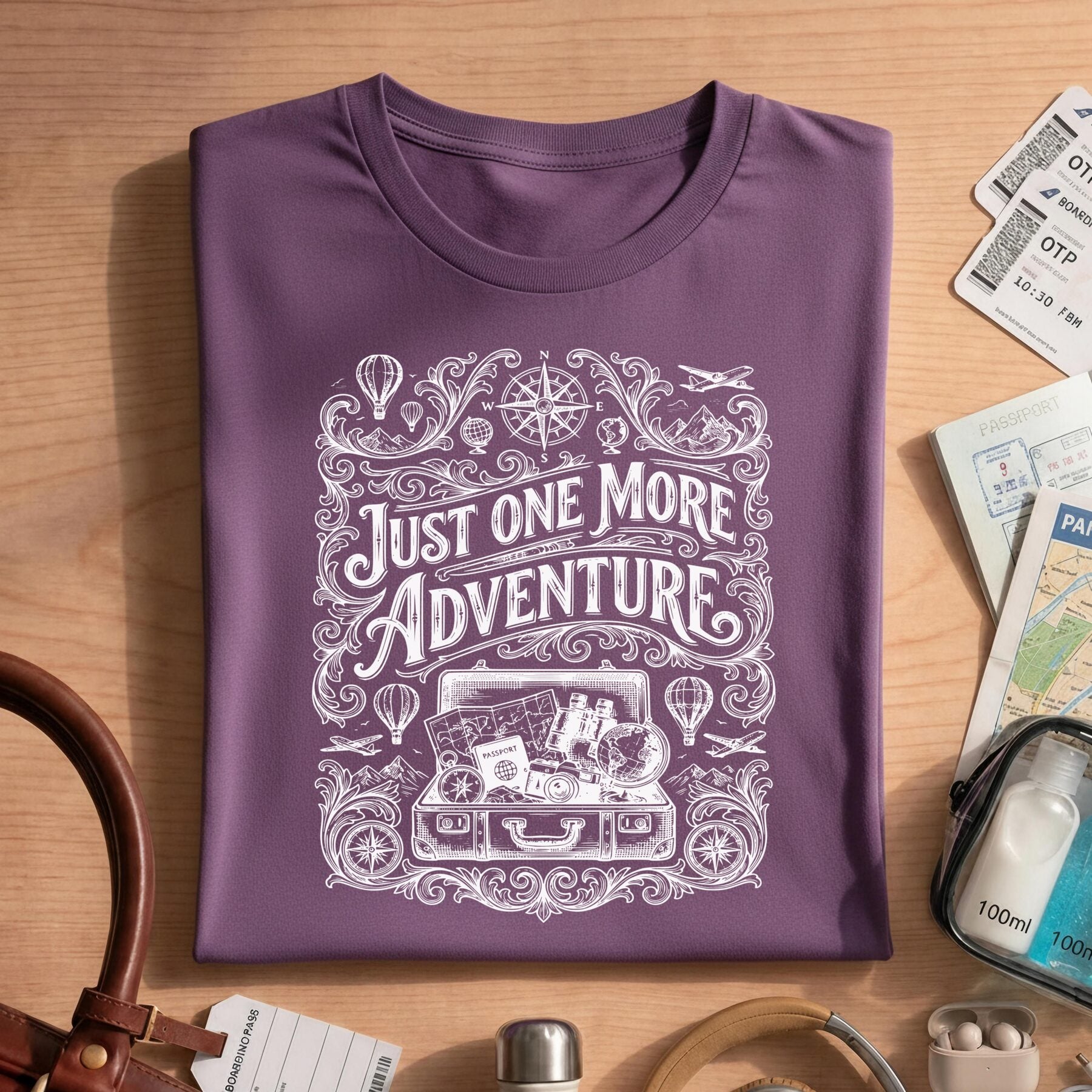 Vintage Travel Just One More Adventure T-Shirt