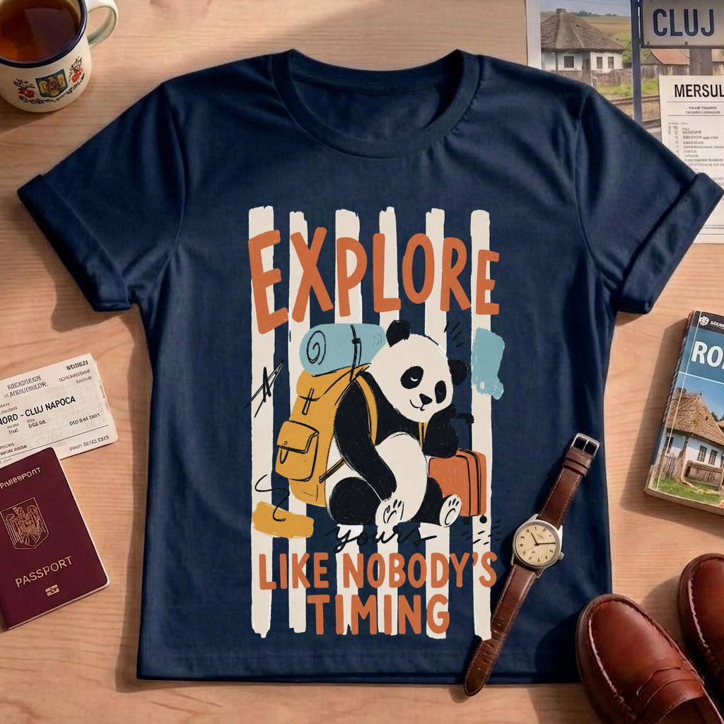 Funny Adventure Panda Explore T-Shirt