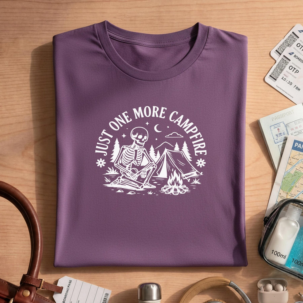 Funny Camping Campfire Skeleton Shirt
