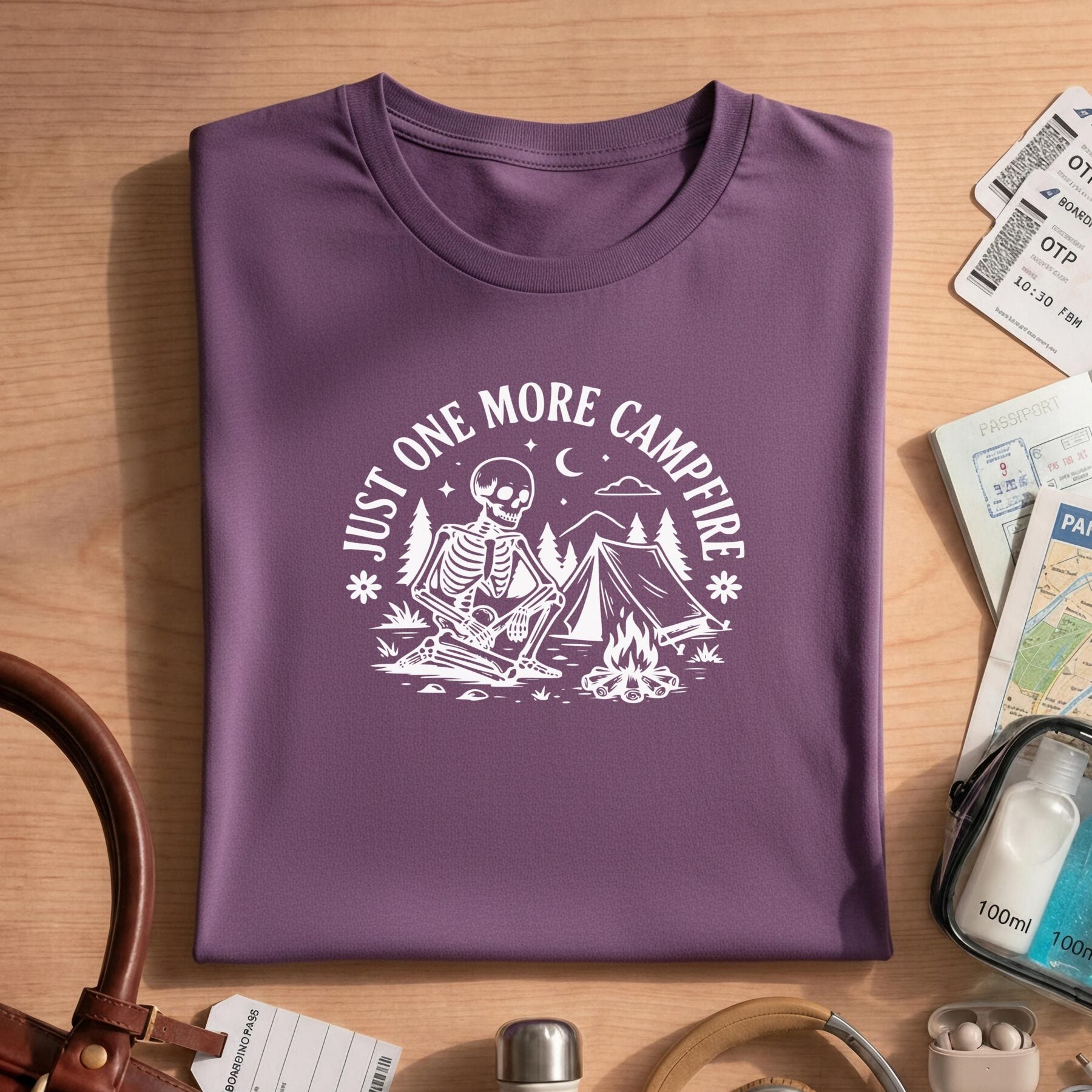 Funny Camping Campfire Skeleton Shirt