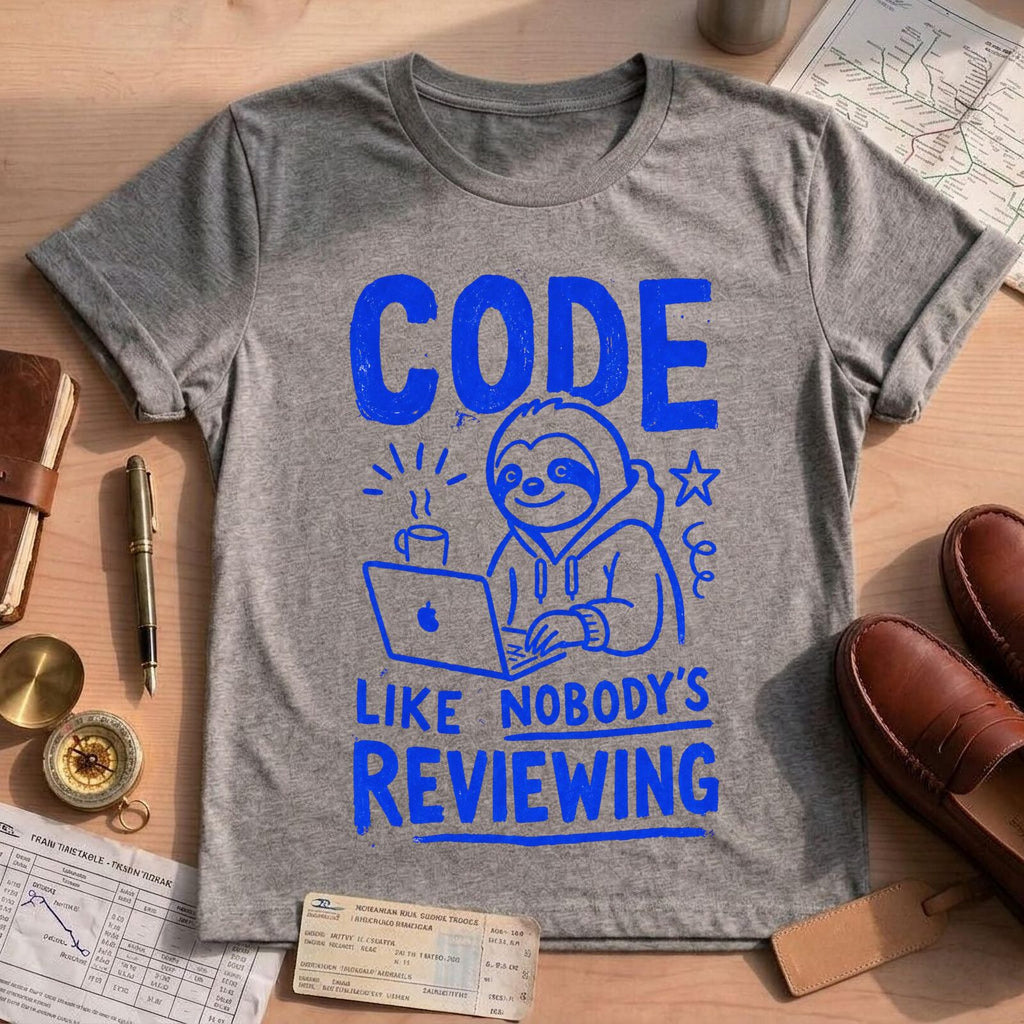 Code Like Nobody's Reviewing Sloth T-Shirt
