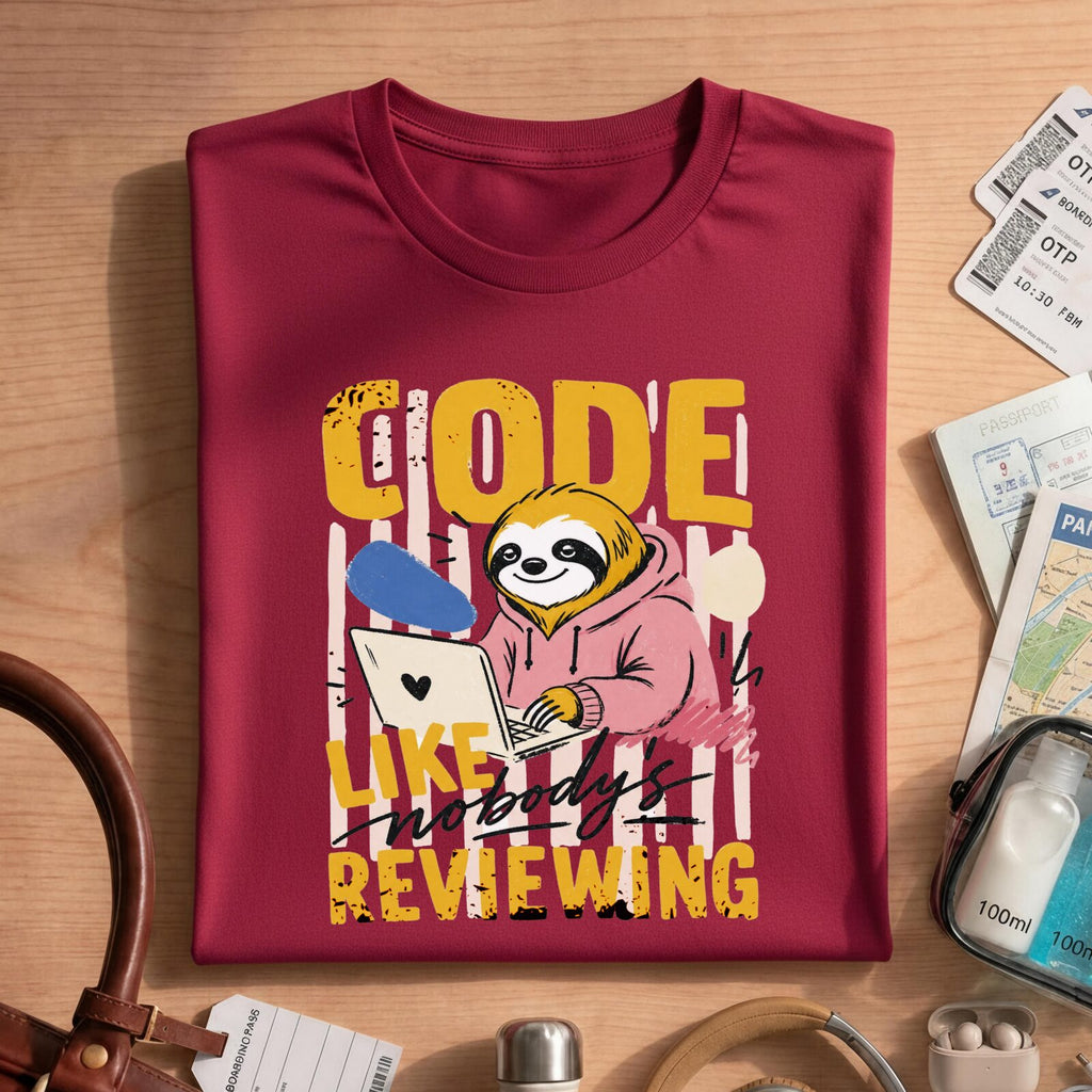 Code Like Nobody's Reviewing Sloth Shirt