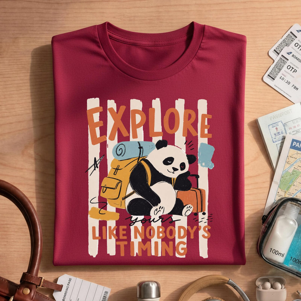 Funny Adventure Panda Explore T-Shirt