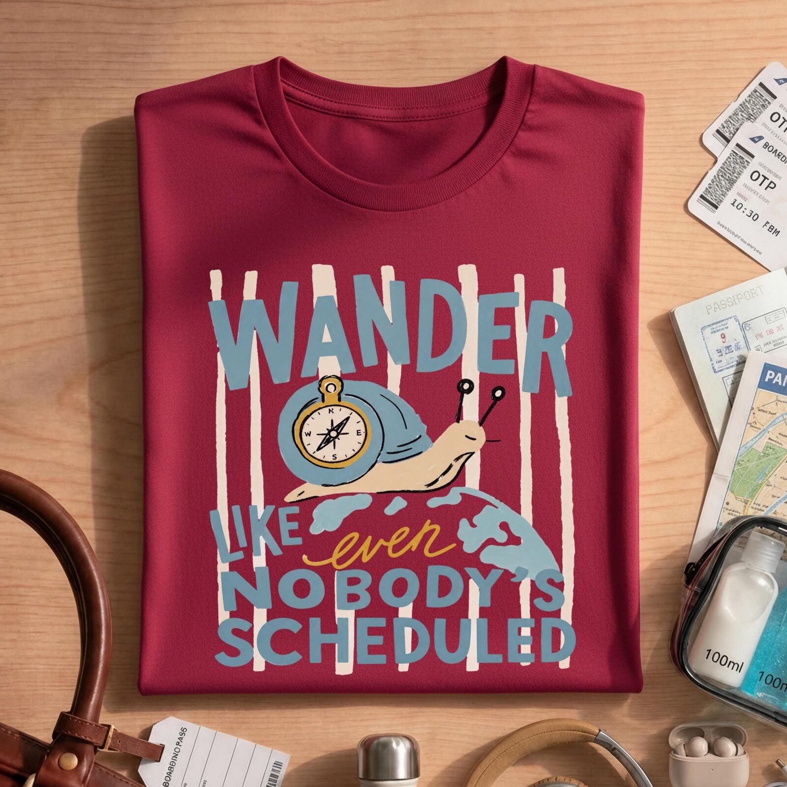 Funny Snail Compass Travel Shirt