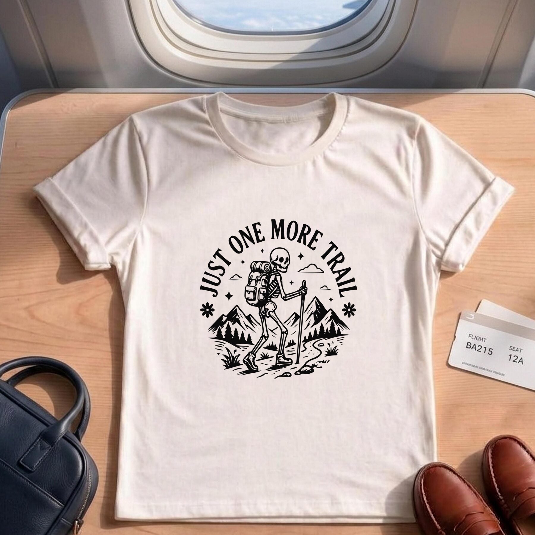 Funny Hiking Just One More Trail Skeleton T-Shirt