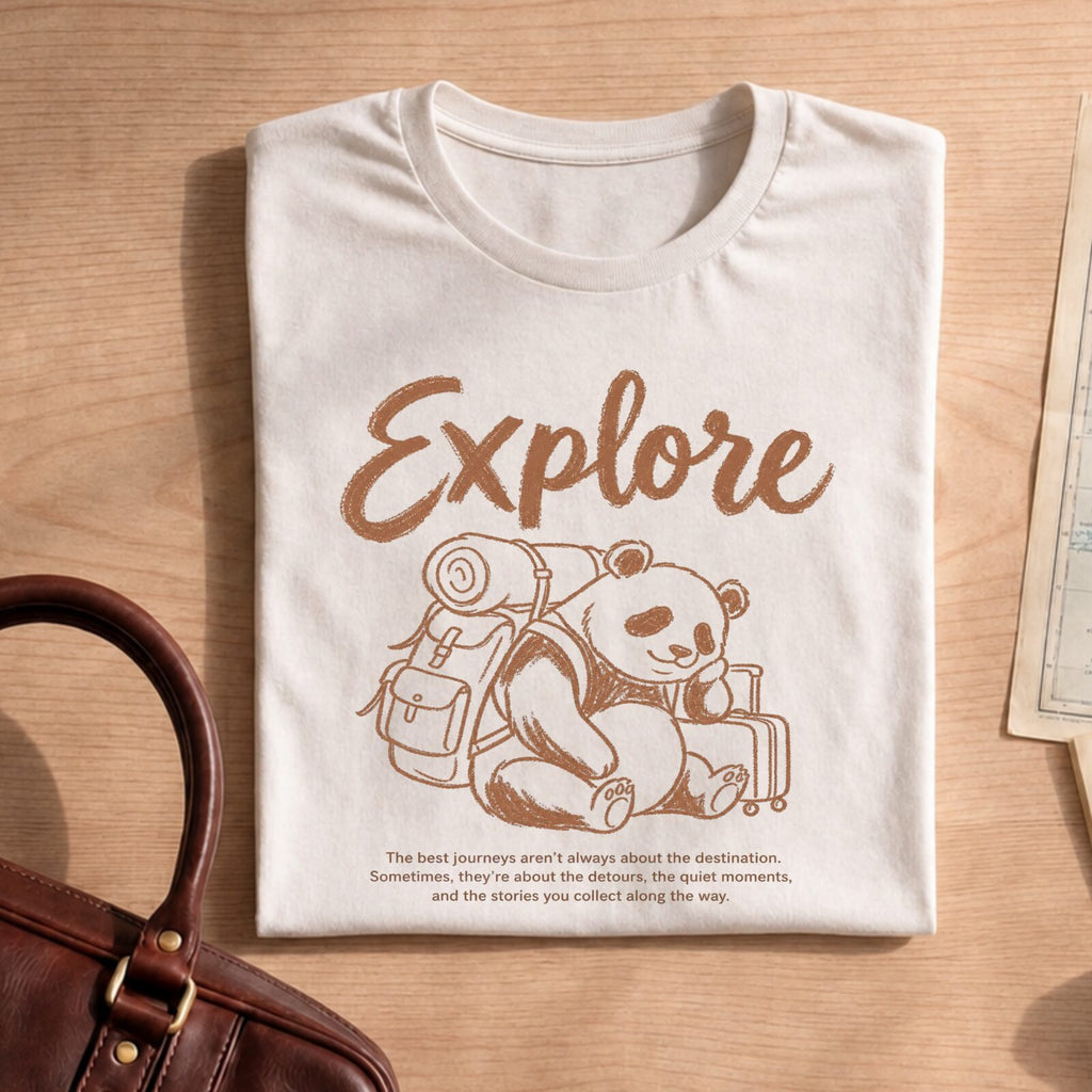 Adventure Lover Explore Panda Travel T-Shirt