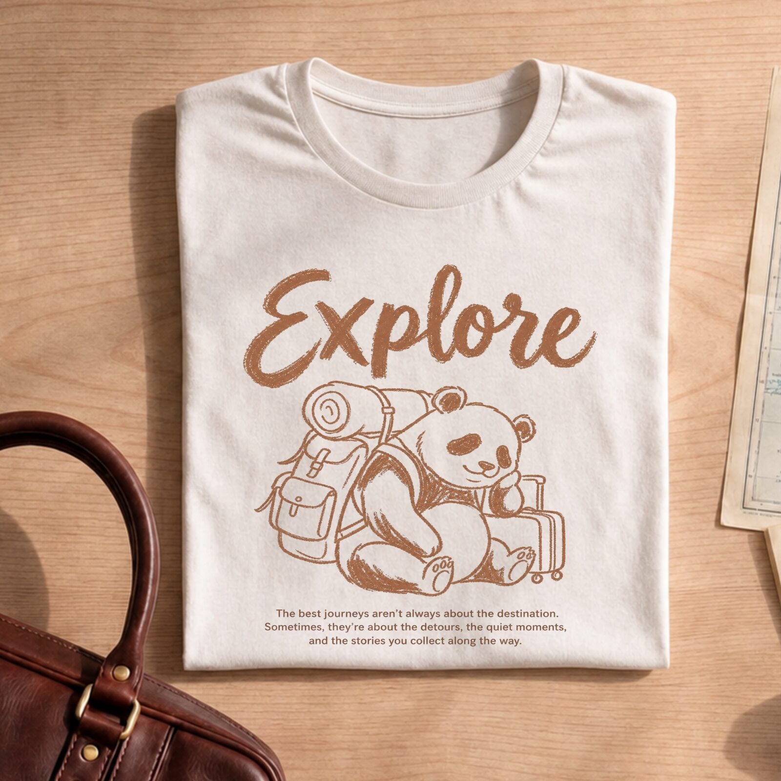 Adventure Lover Explore Panda Travel T-Shirt