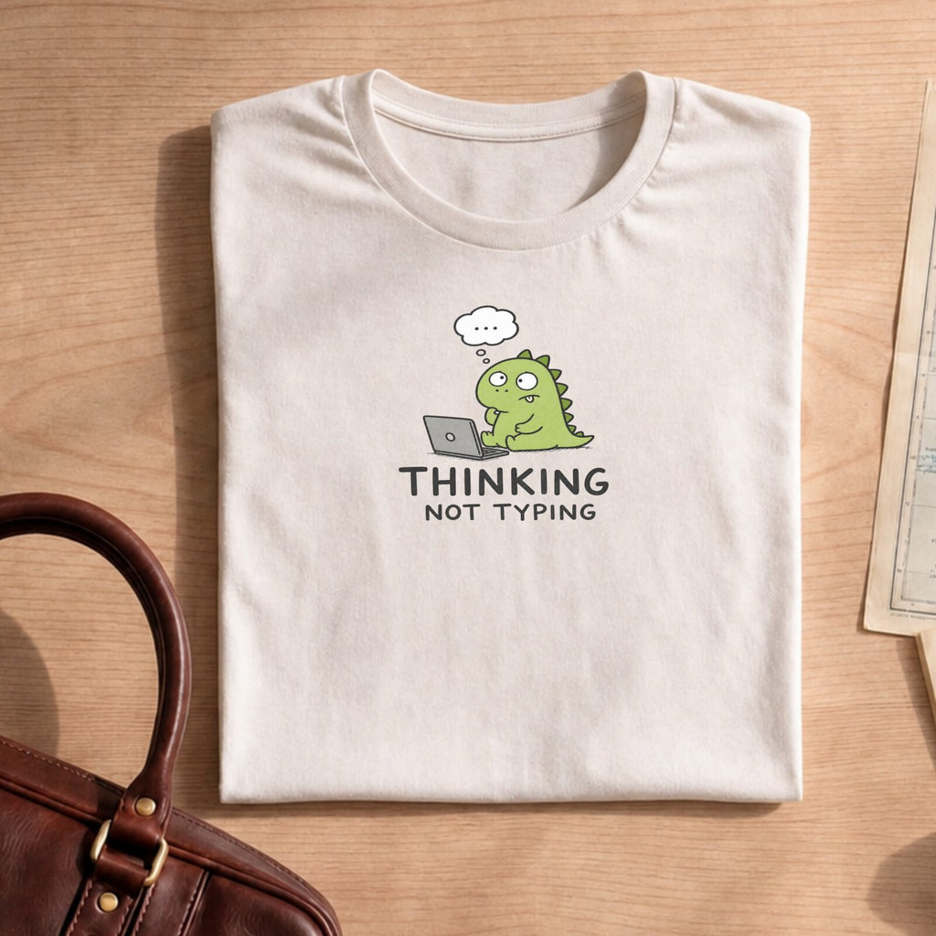 Thinking Not Typing Dinosaur T-Shirt