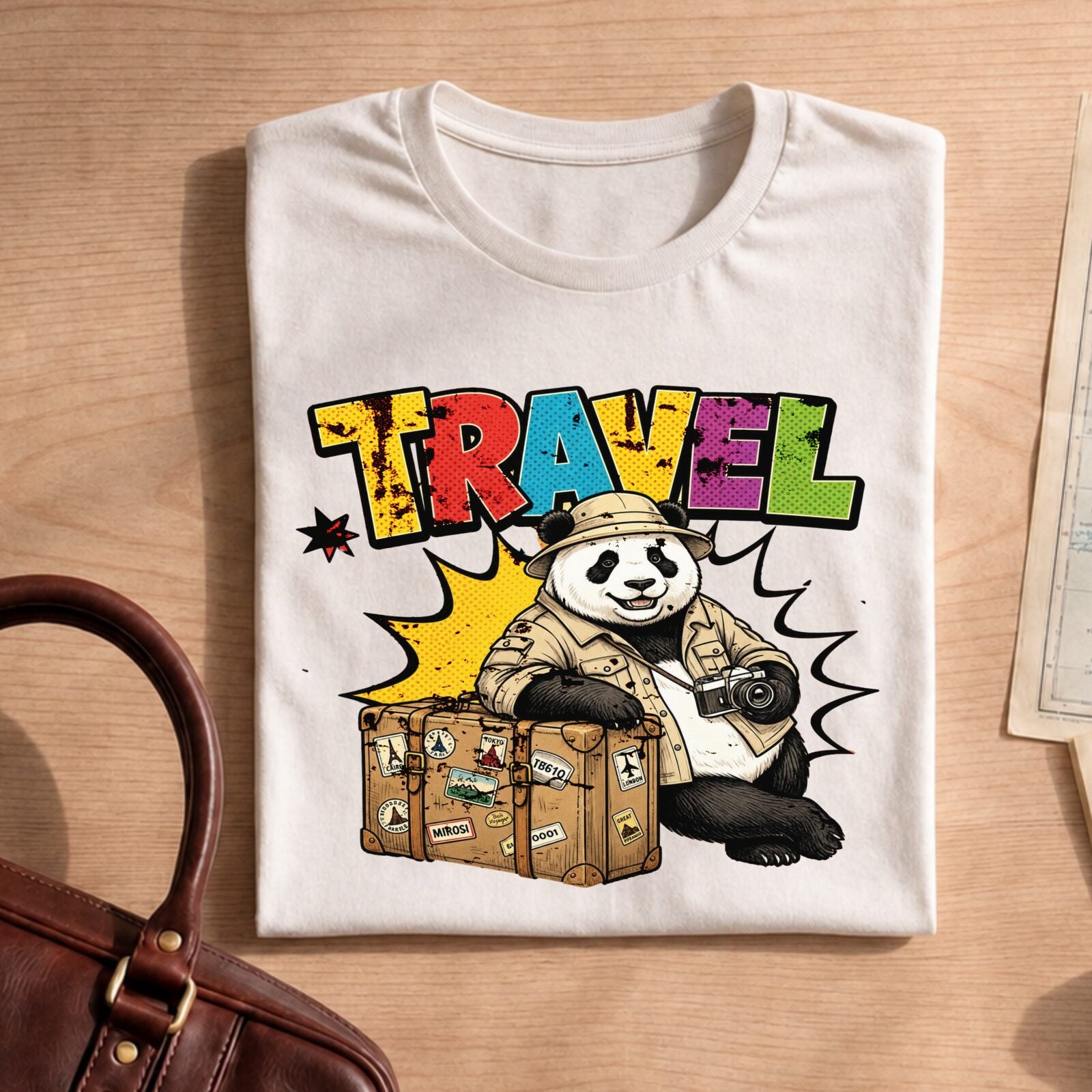 VintageTravel Panda Explorer Bear Tee
