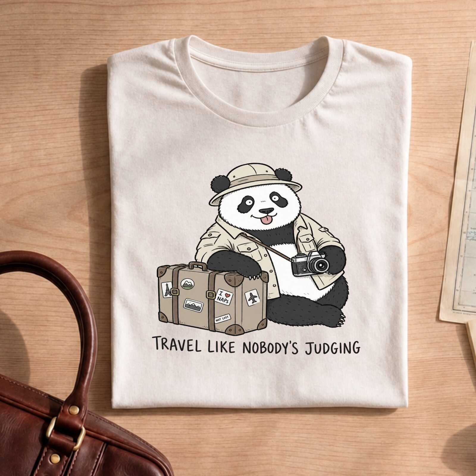 Funny Vacation Adventur Panda Travel Shirt