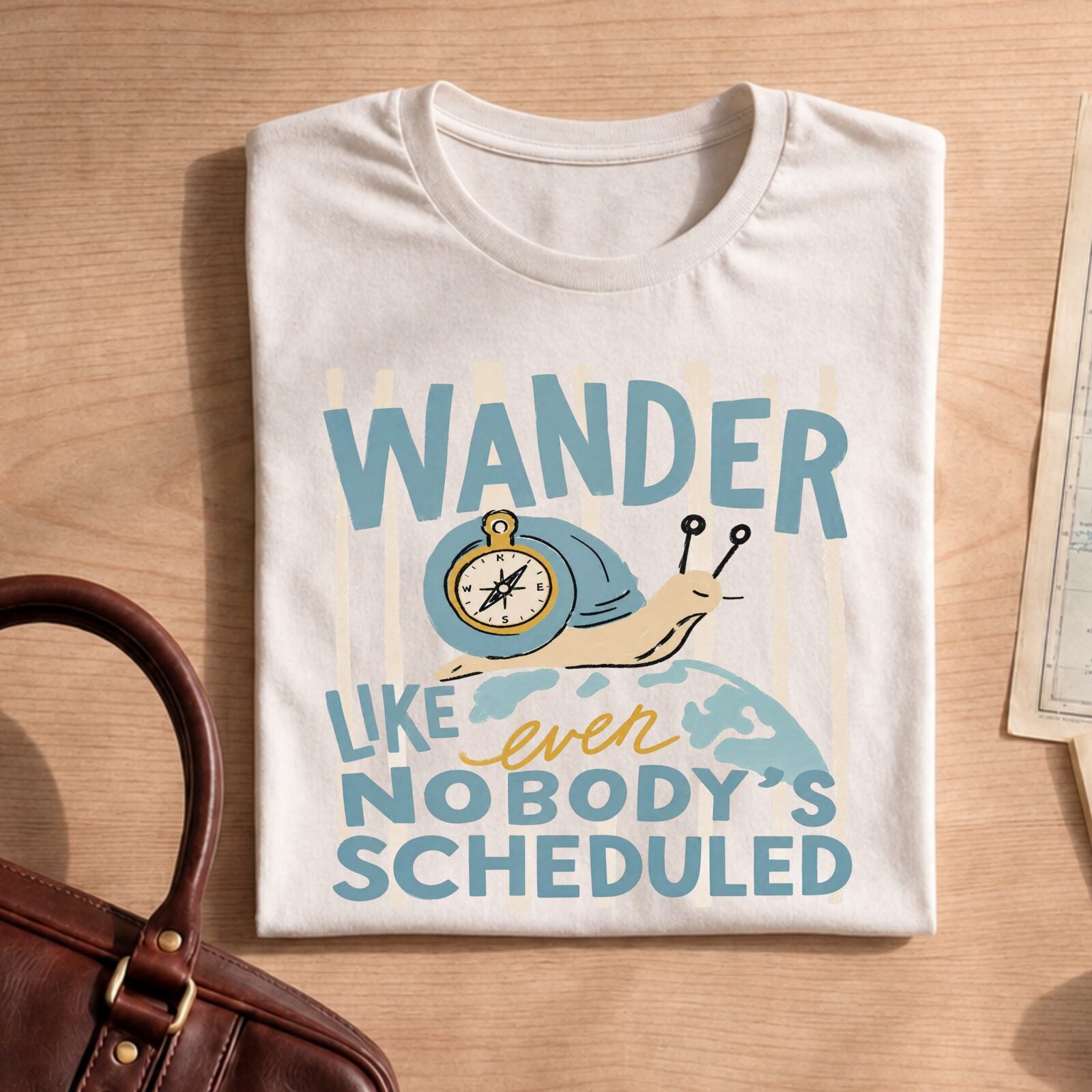 Funny Snail Compass Travel Shirt