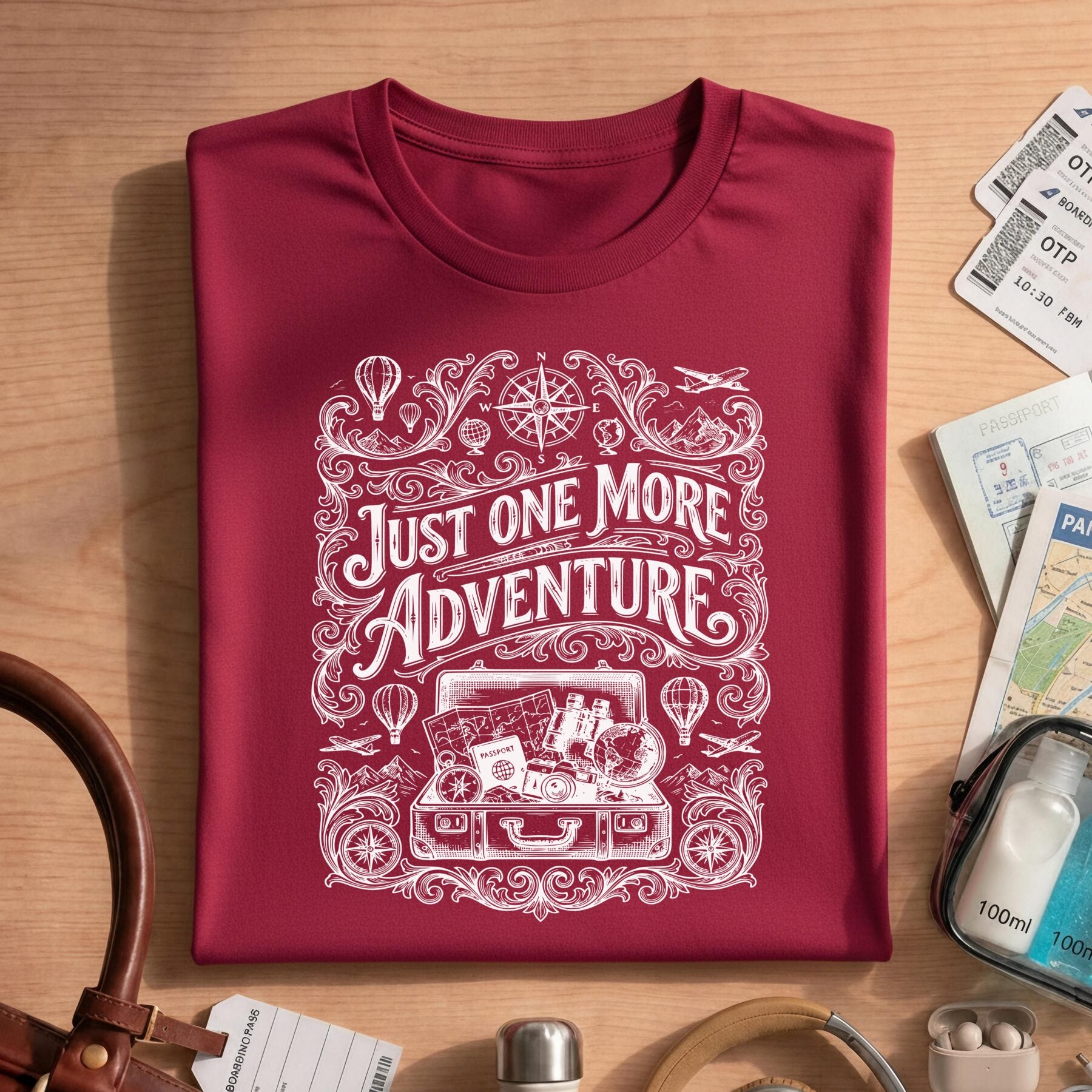Vintage Travel Just One More Adventure T-Shirt