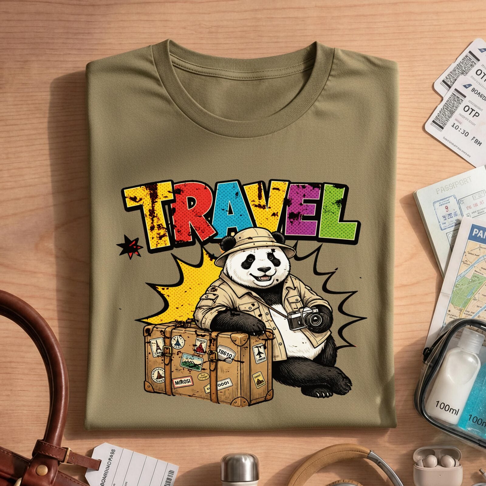 VintageTravel Panda Explorer Bear Tee