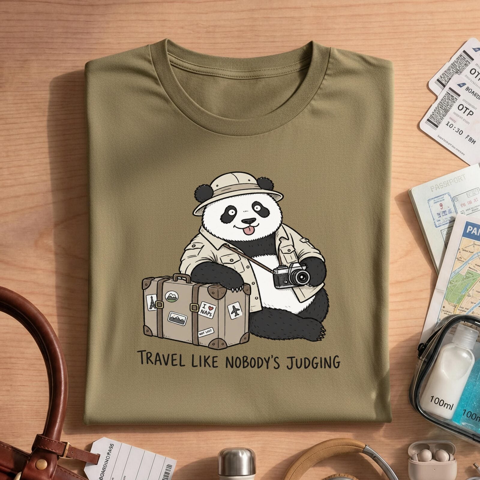 Funny Vacation Adventur Panda Travel Shirt