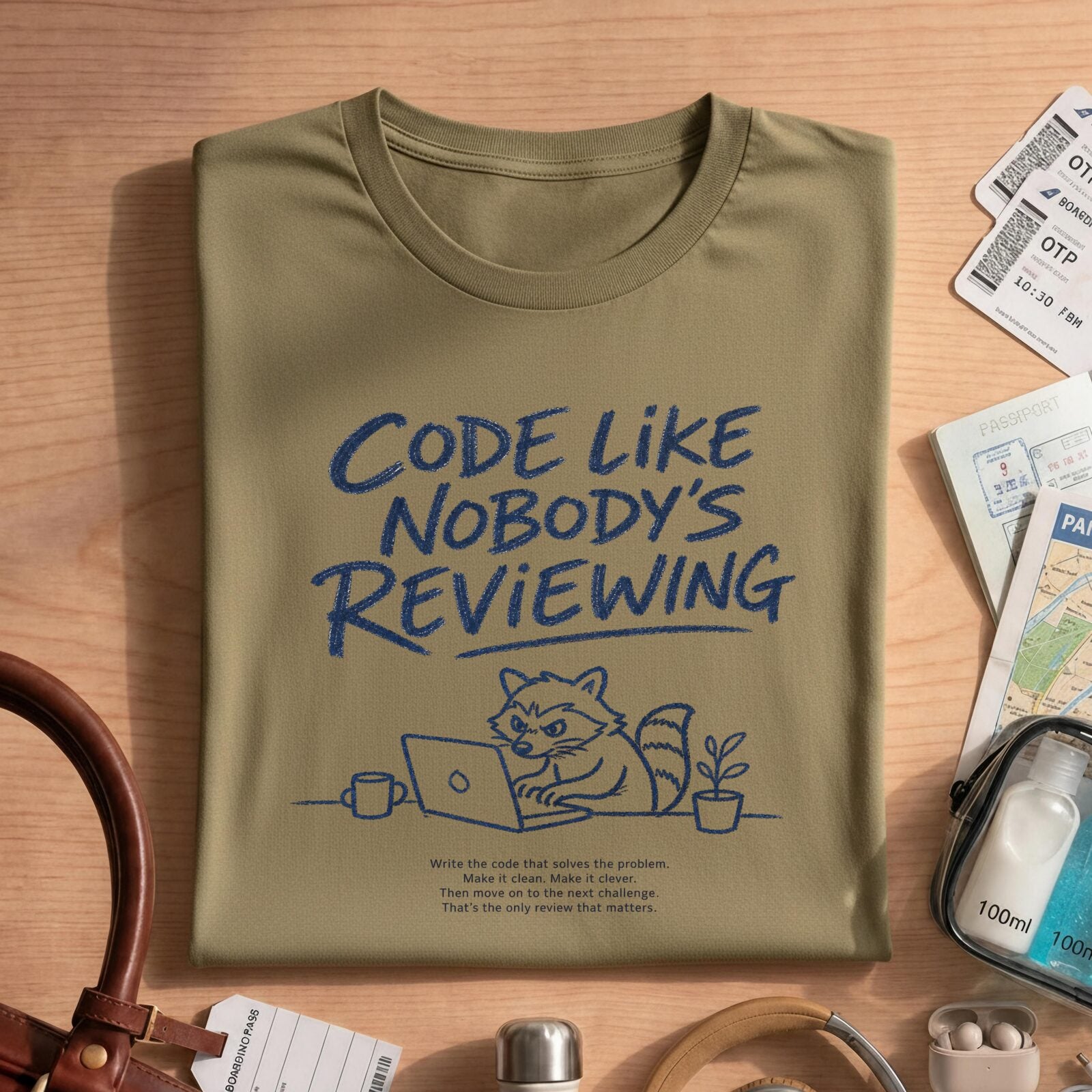 Raccoon Coding Tee