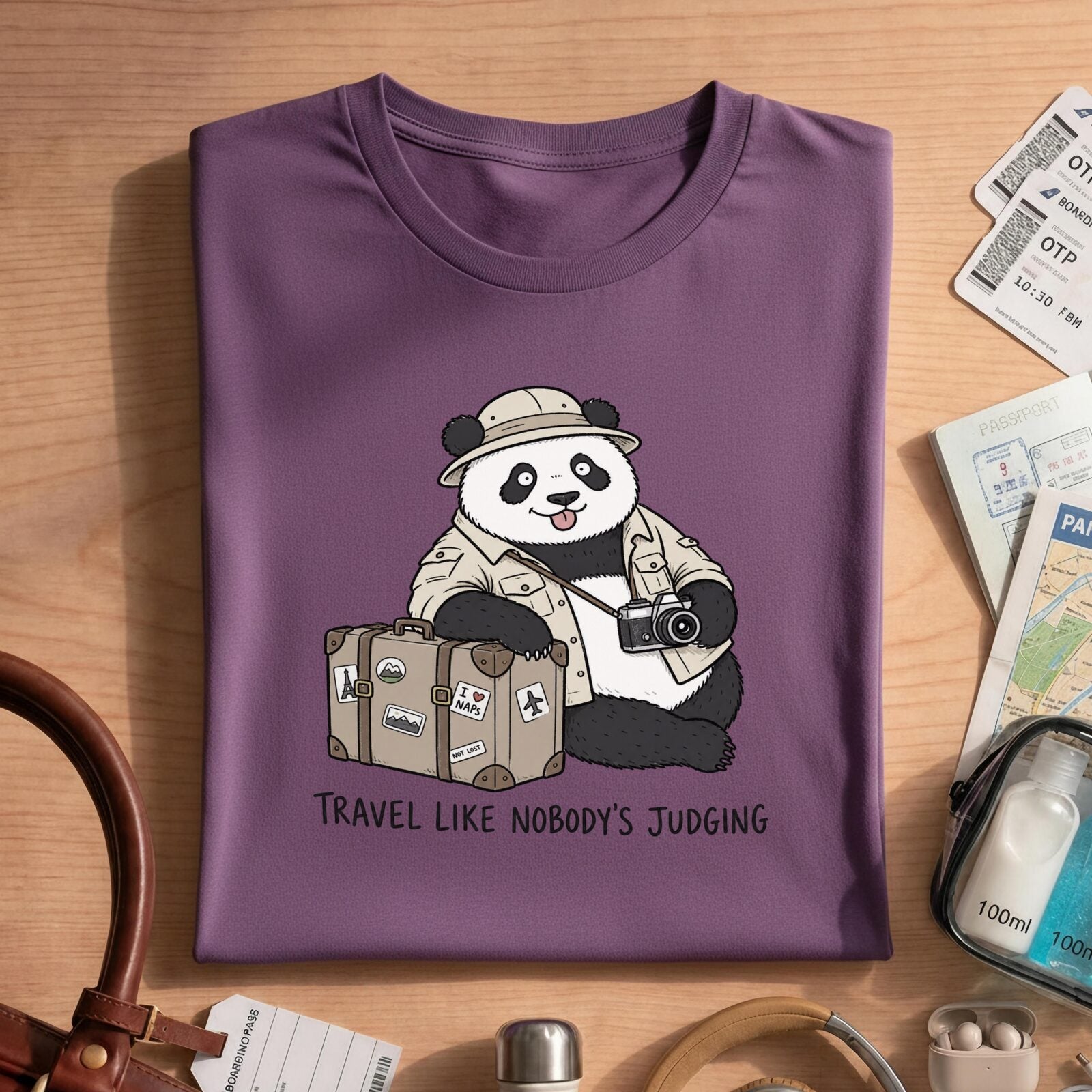 Funny Vacation Adventur Panda Travel Shirt