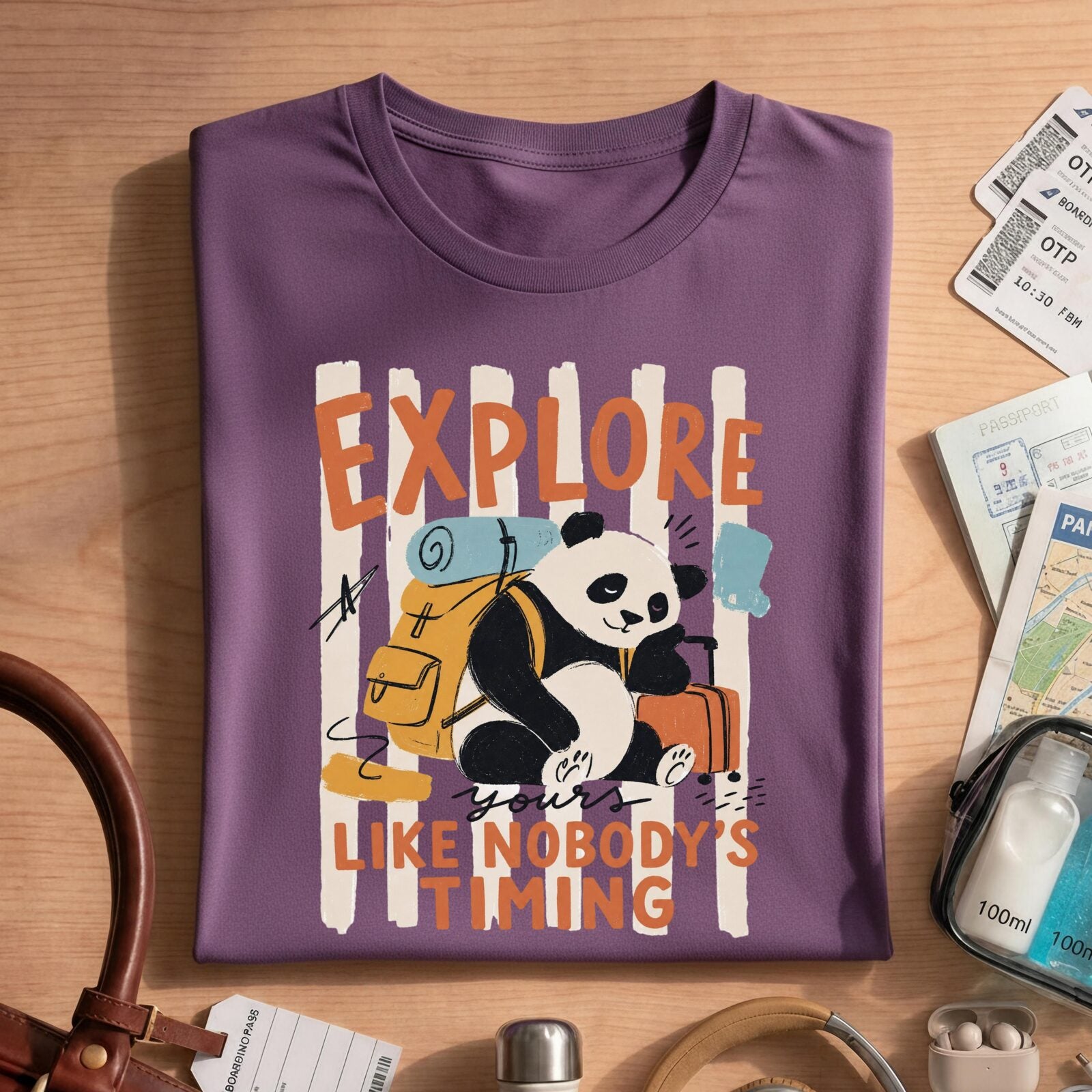 Funny Adventure Panda Explore T-Shirt