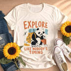 Funny Adventure Panda Explore T-Shirt