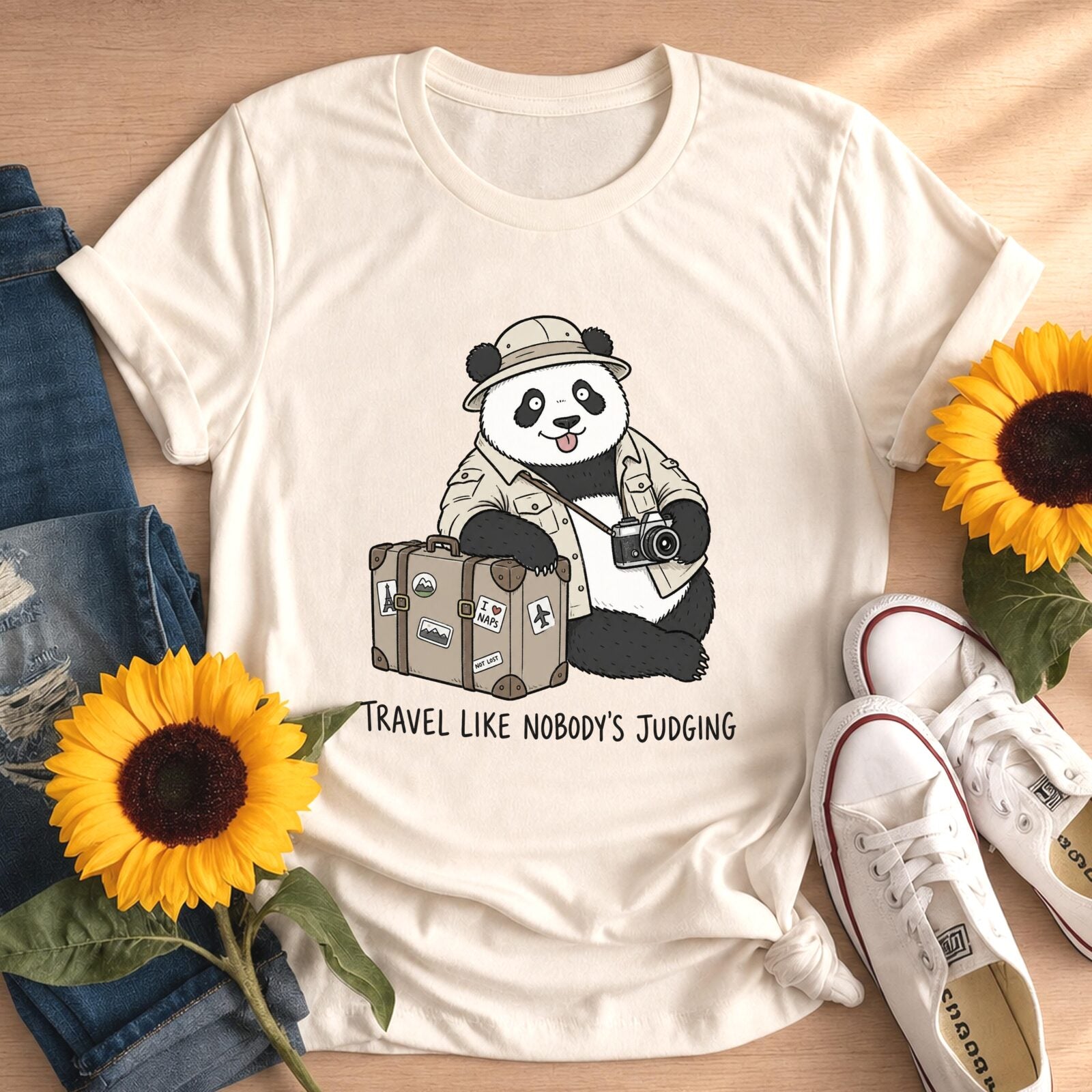 Funny Vacation Adventur Panda Travel Shirt