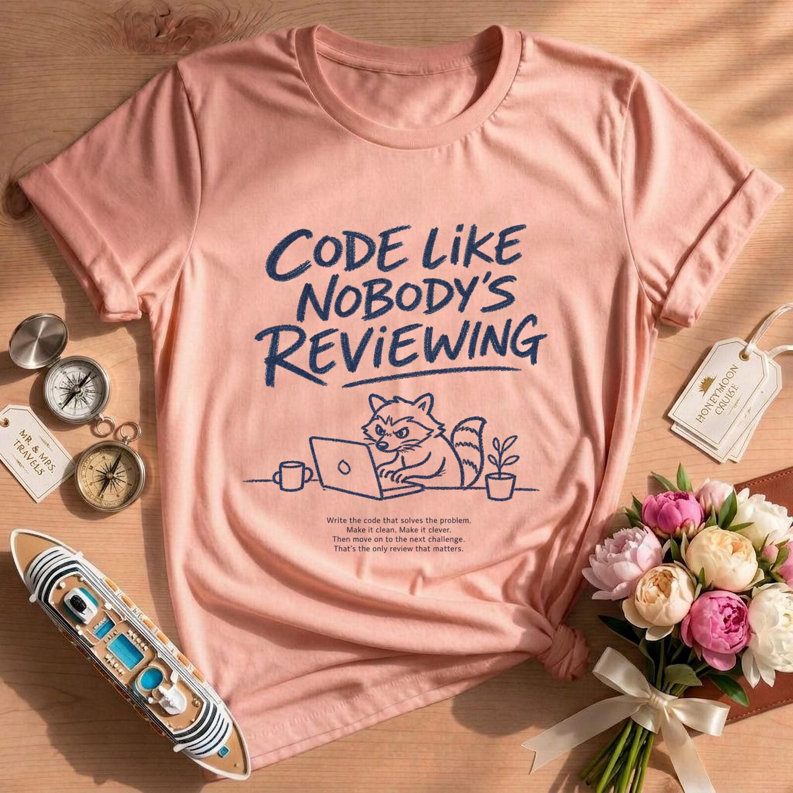 Raccoon Coding Tee