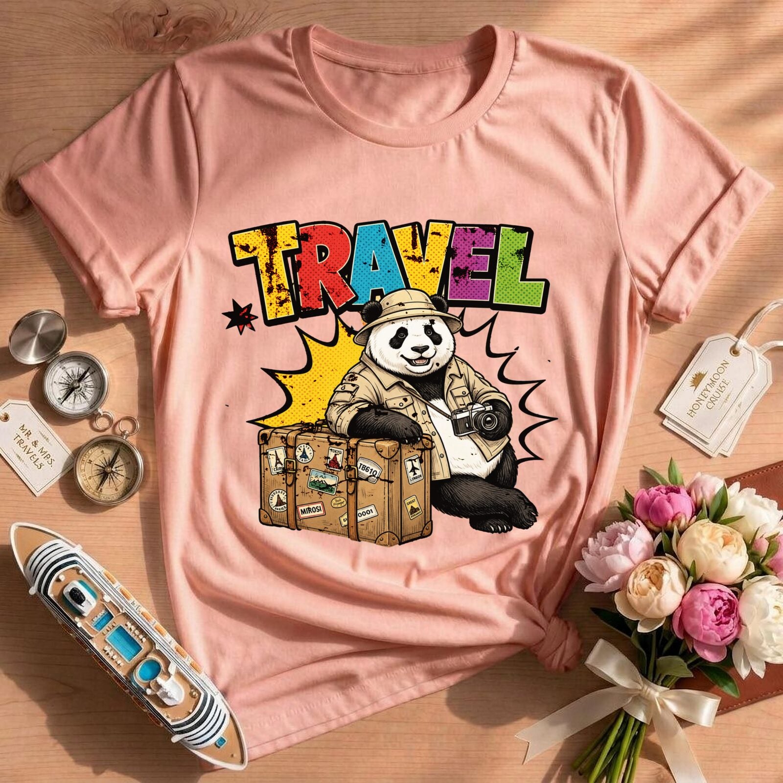 VintageTravel Panda Explorer Bear Tee