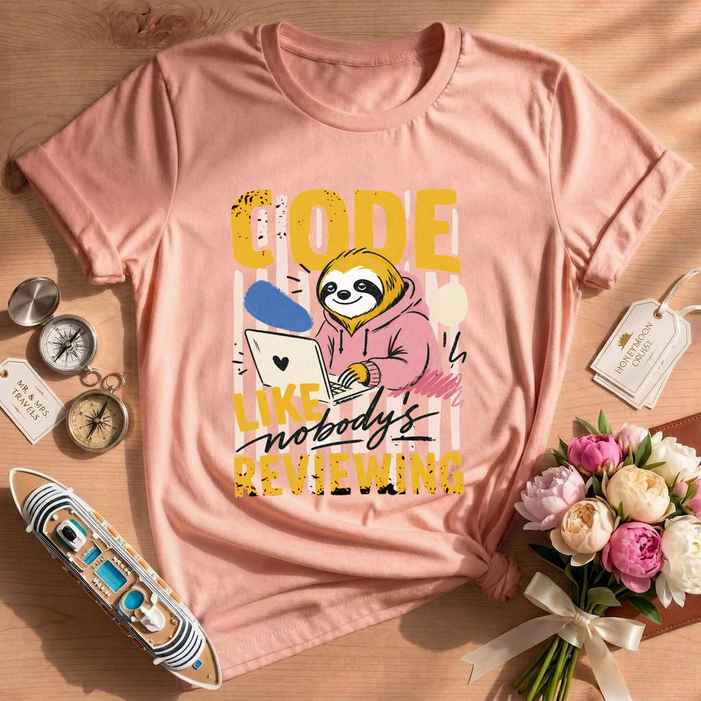 Code Like Nobody's Reviewing Sloth Shirt