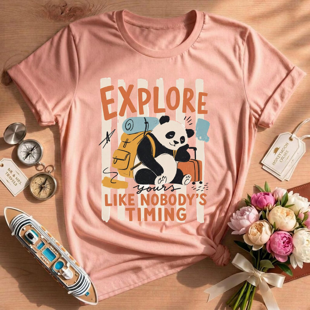 Funny Adventure Panda Explore T-Shirt