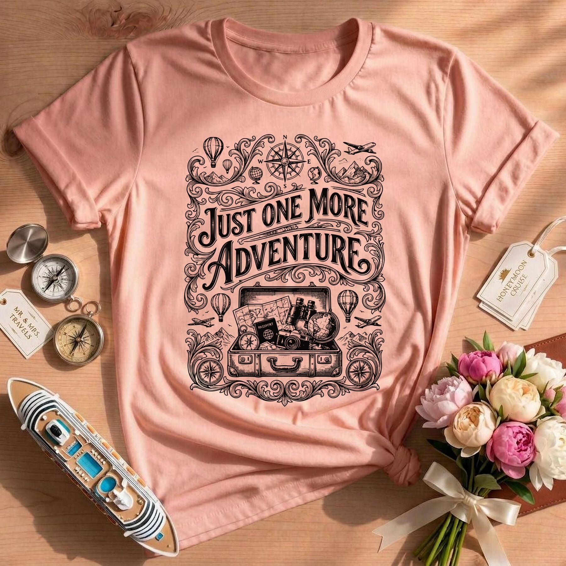 Vintage Travel Just One More Adventure T-Shirt