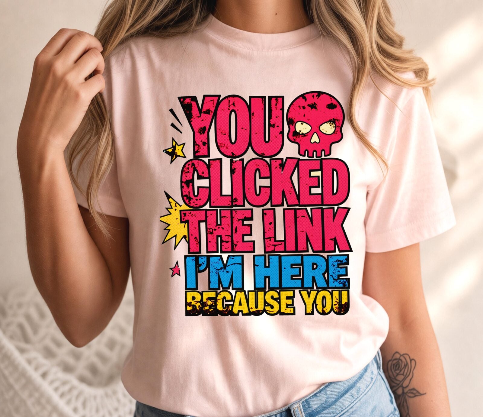 Humorous Pop Art Sarcastic Skull Tee