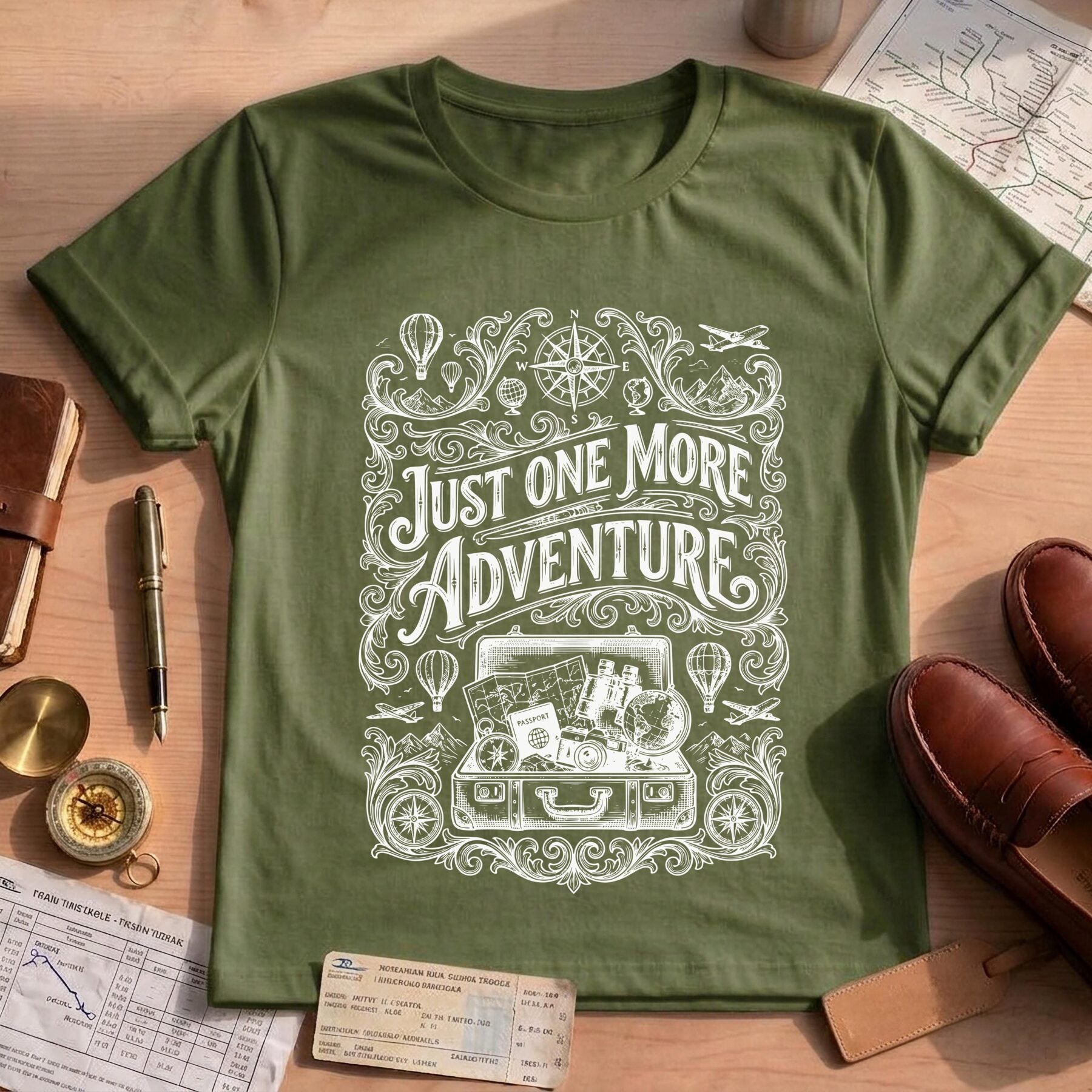 Vintage Travel Just One More Adventure T-Shirt